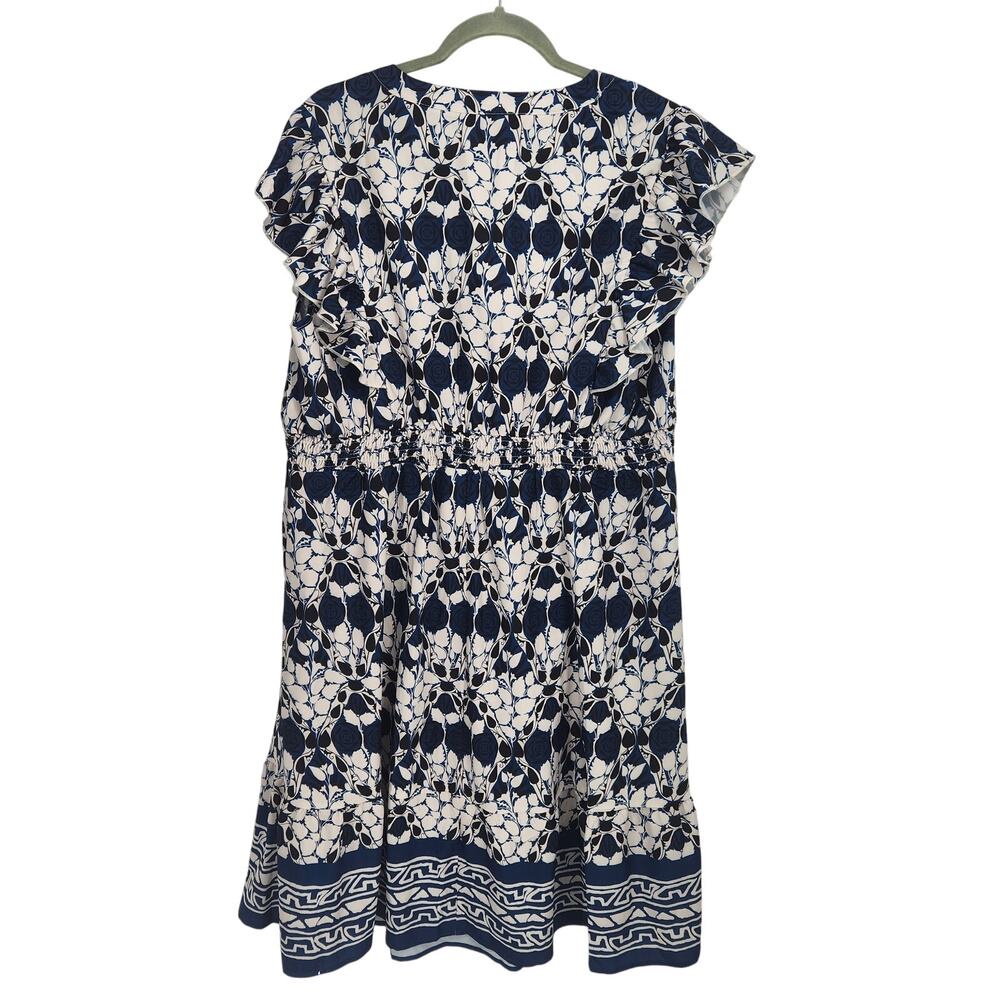 NWT Bloomchic Navy White Floral Roses Ruffled Plus Midi Dress Women's‎ 18/20 - Picture 9 of 9